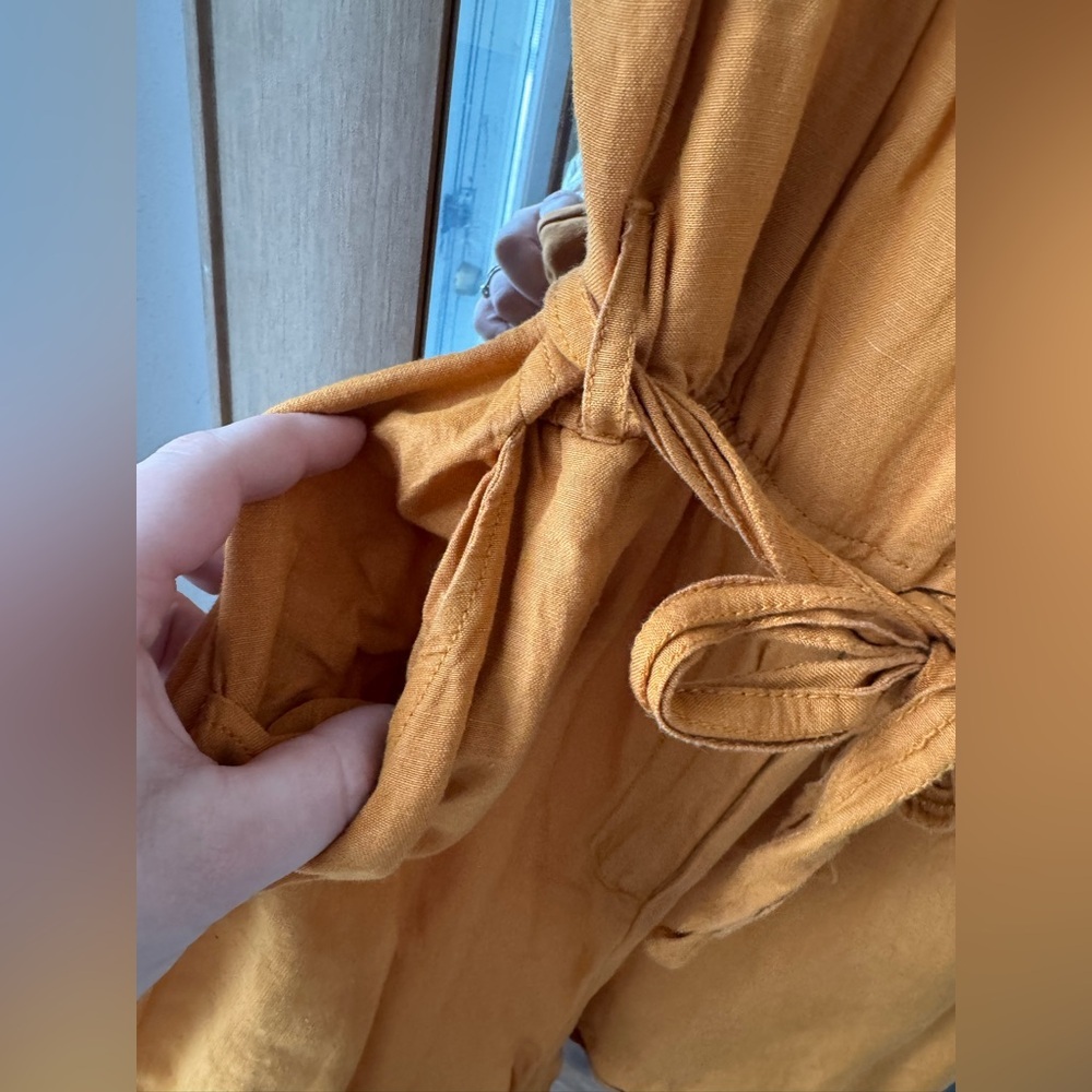 Maeve by Anthropologie Luana linen-blend sleeveless Wrap Romper Large - Picture 3 of 6